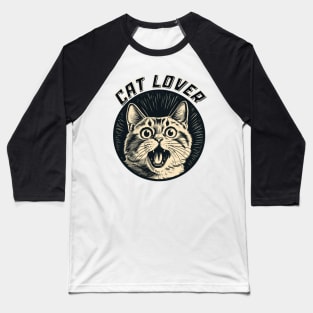 Real Kitty Lover Cute Cat Cartoon Cat Lover Baseball T-Shirt